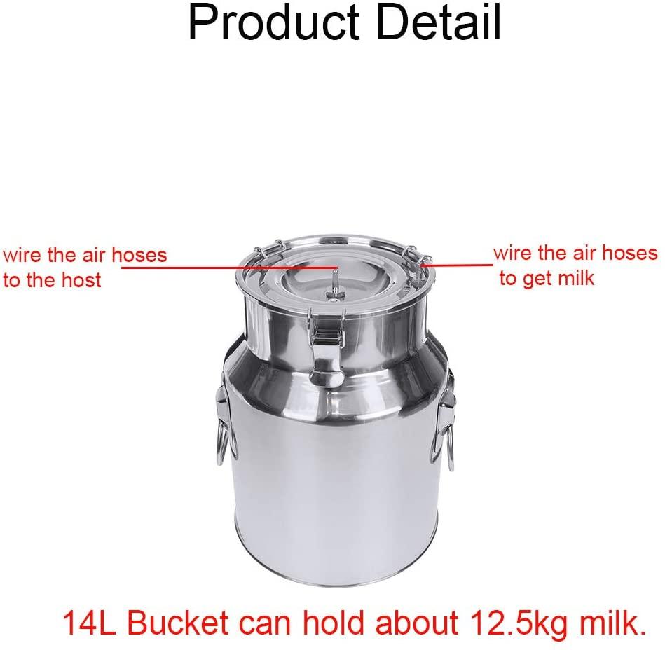 n  a 14l milking machine electric vacuum pulsation suction pump milker machine automatic portable livestock for farm household goat milker