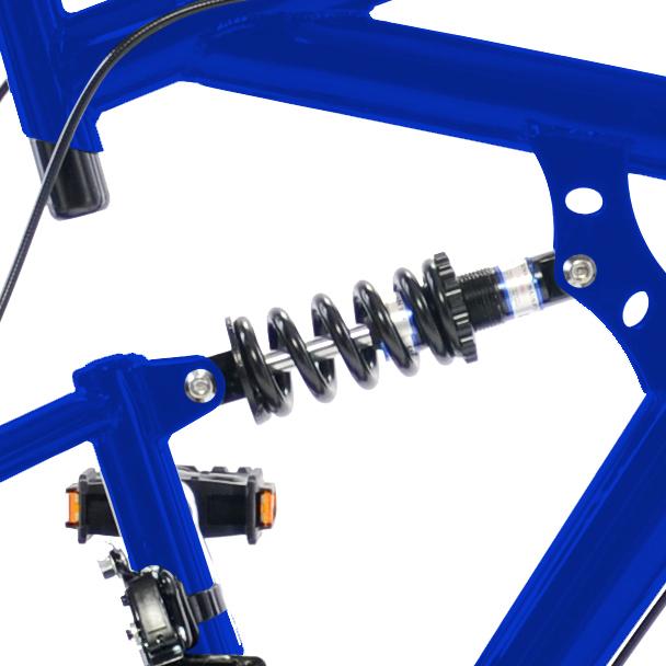 Dual Suspension Mountain Bike, 26 in wheels, 18 in frame, Men's Bike, Blue