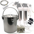 hantop cow milking machine, pulsation vacuum pump milker, automatic portable livestock milking equipment (3l, for cow)