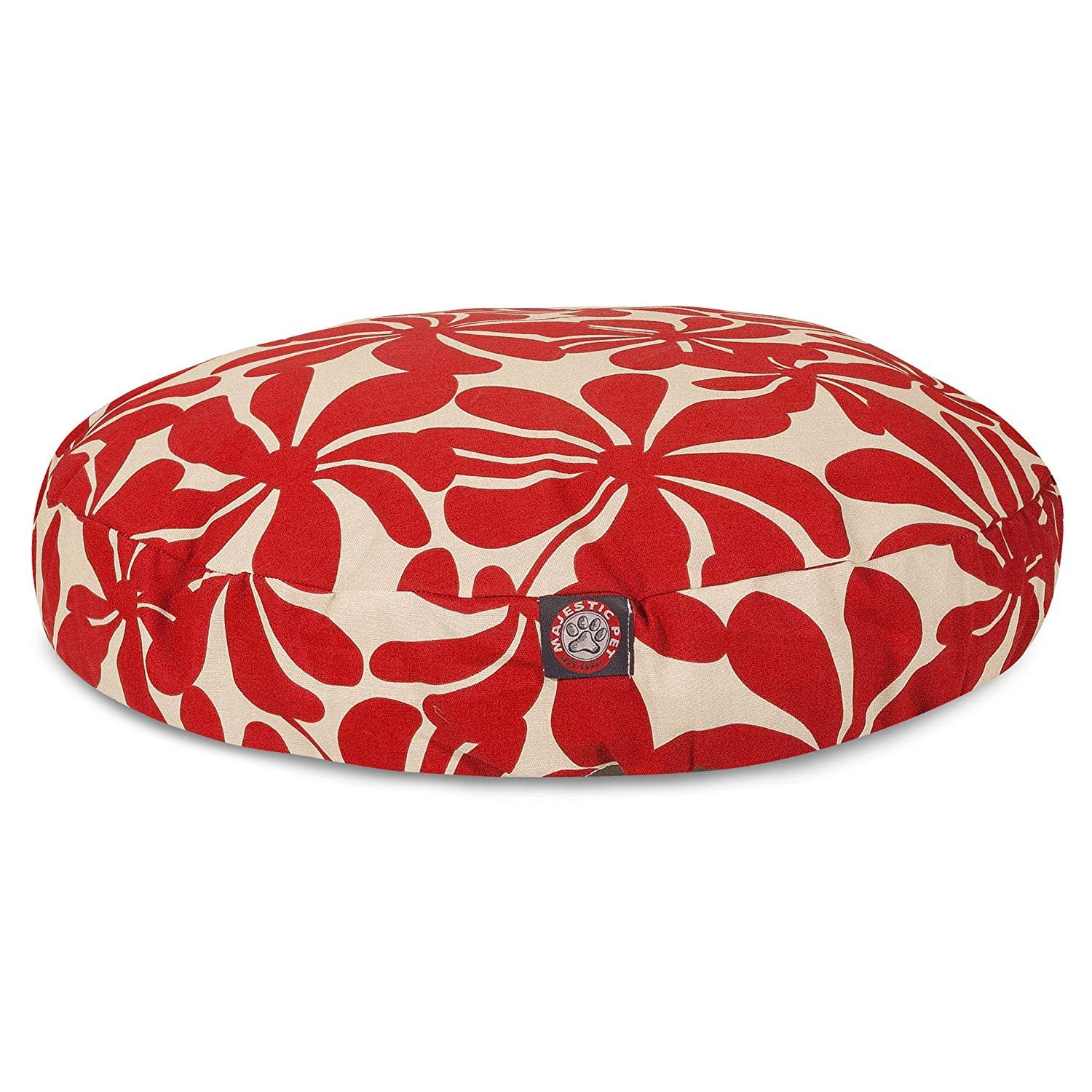 Red Plantation LarRound Indoor Outdoor Pet Dog Bed With Removable Washable Cover By Majestic Pet Products