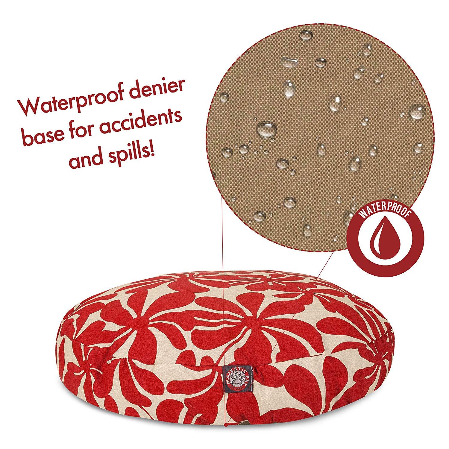 Red Plantation LarRound Indoor Outdoor Pet Dog Bed With Removable Washable Cover By Majestic Pet Products