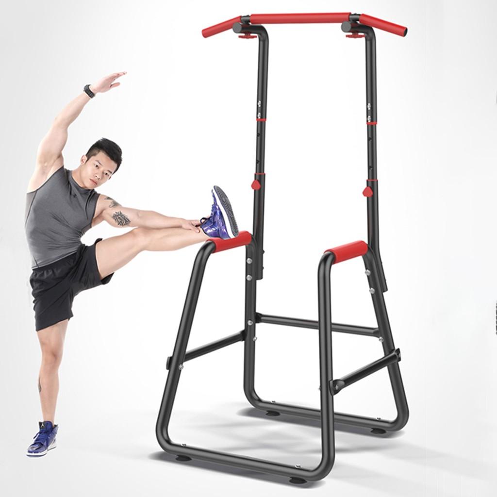 Adjustable Chin Up Stand Pull Up Bar Dip Power Tower Home Gym Fitness Workout
