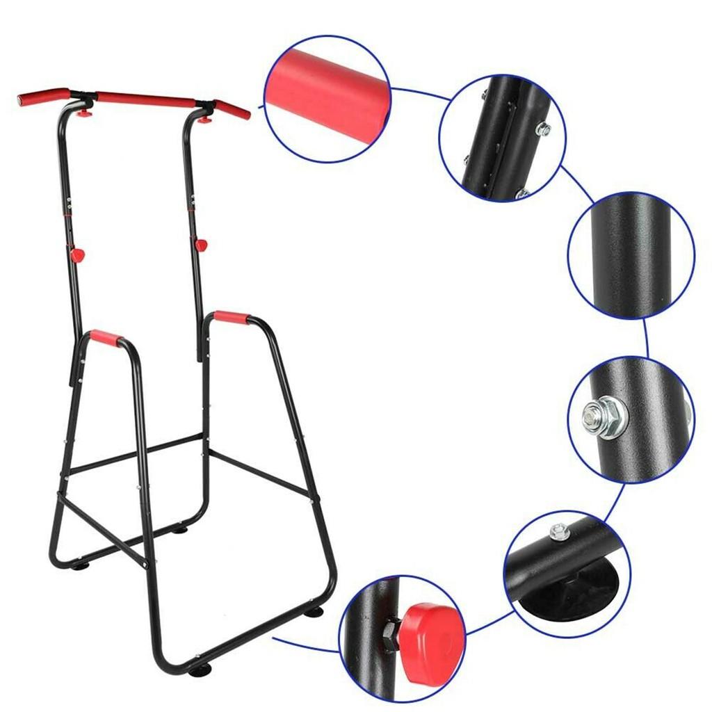 Adjustable Chin Up Stand Pull Up Bar Dip Power Tower Home Gym Fitness Workout