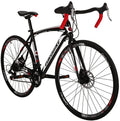 SD XC550 700C Road Bike Steel Frame Mechanical Dual Disc Brake 21 Speed Gear System Adult Road Bicycle BlackRed