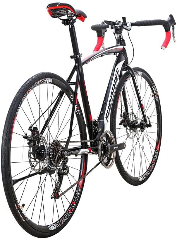 SD XC550 700C Road Bike Steel Frame Mechanical Dual Disc Brake 21 Speed Gear System Adult Road Bicycle BlackRed