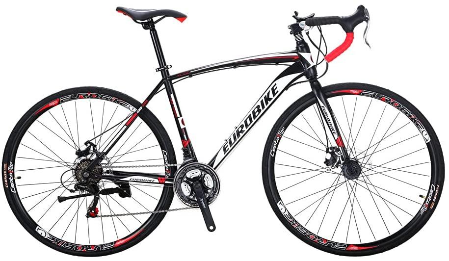 SD XC550 700C Road Bike Steel Frame Mechanical Dual Disc Brake 21 Speed Gear System Adult Road Bicycle BlackRed