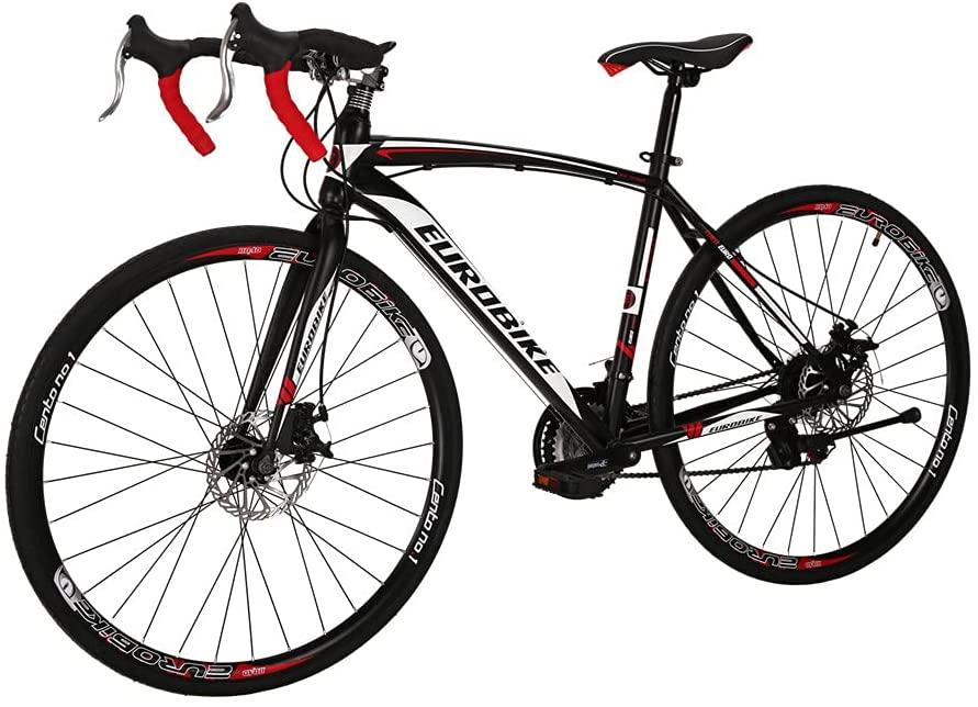 SD XC550 700C Road Bike Steel Frame Mechanical Dual Disc Brake 21 Speed Gear System Adult Road Bicycle BlackRed