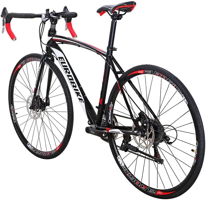 SD XC550 700C Road Bike Steel Frame Mechanical Dual Disc Brake 21 Speed Gear System Adult Road Bicycle BlackRed