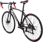 SD XC550 700C Road Bike Steel Frame Mechanical Dual Disc Brake 21 Speed Gear System Adult Road Bicycle BlackRed
