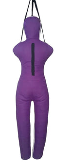 QUADRO MMA Martial Arts Grappling Dummy Jiu Jitsu Punching Bag Purple With Hanging Strap - 70 inches