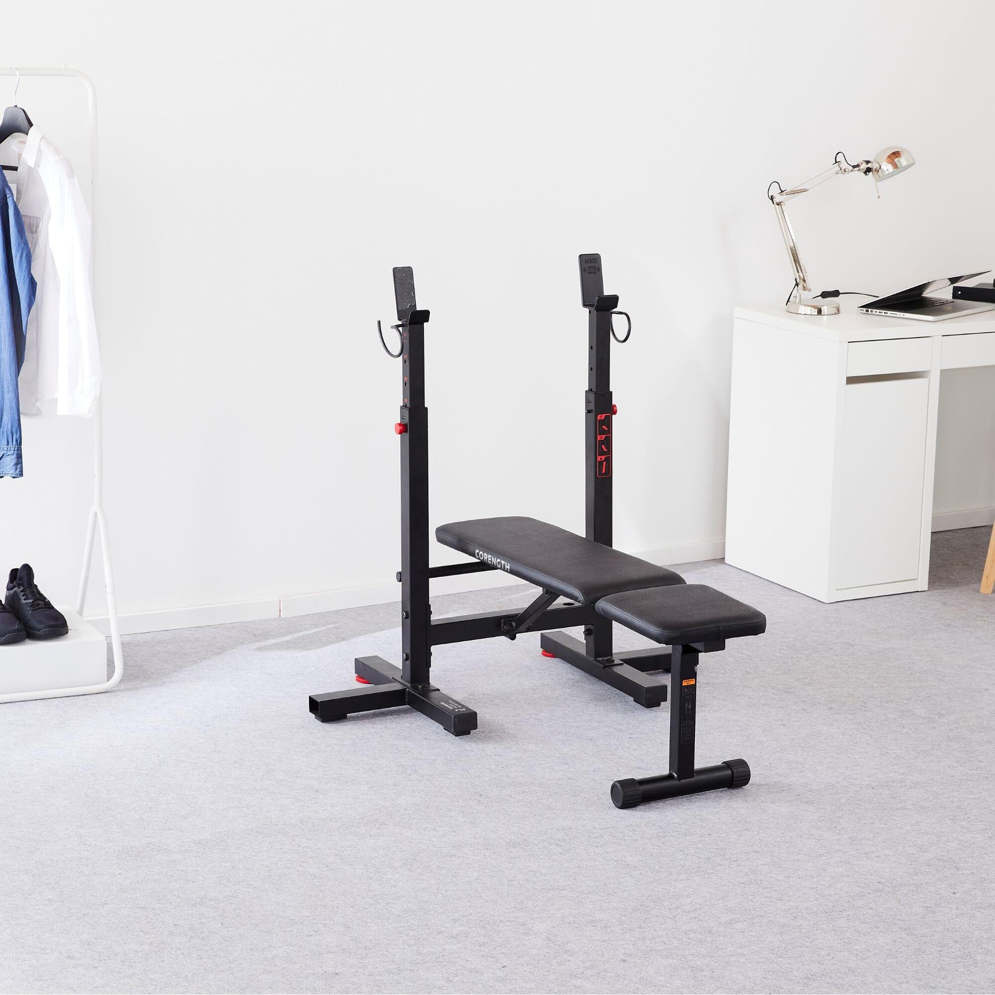 Decathlon Domyos Folding Incline Bench Press with Rack