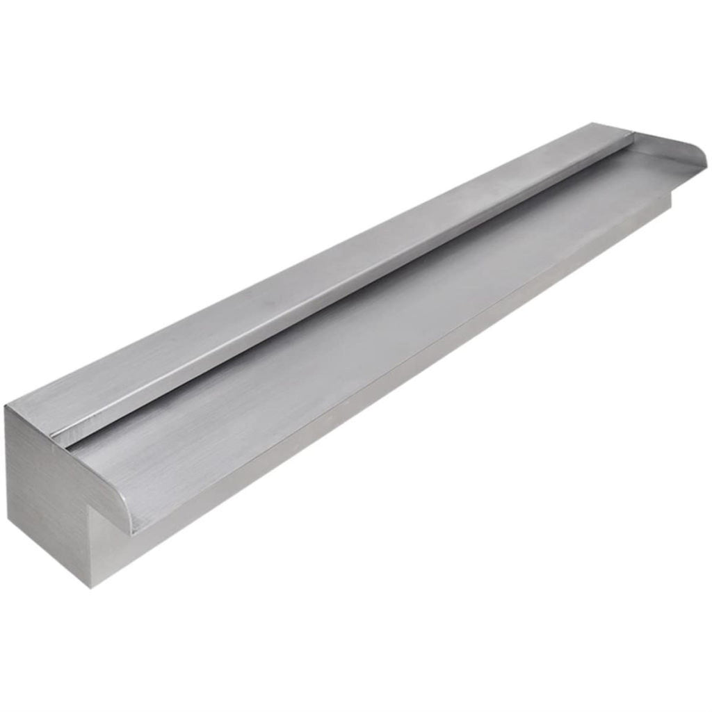 vidaXL Rectangular Waterfall Pool Fountain Stainless Steel 35.4"