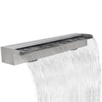 vidaXL Rectangular Waterfall Pool Fountain Stainless Steel 35.4"