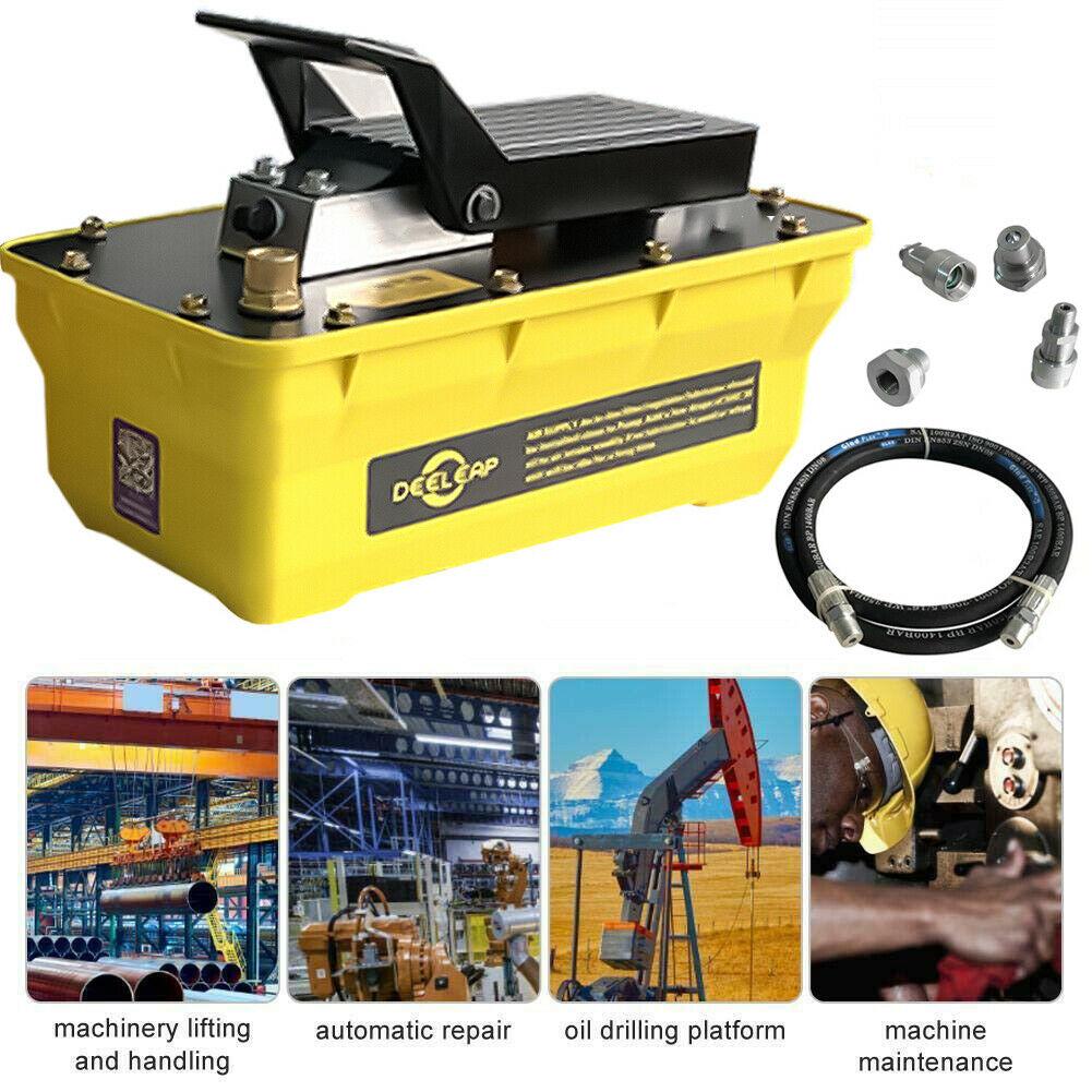 700bar 2.3L Air Hydraulic Pump Foot Operated Pump With 2M High Pressure Tubing