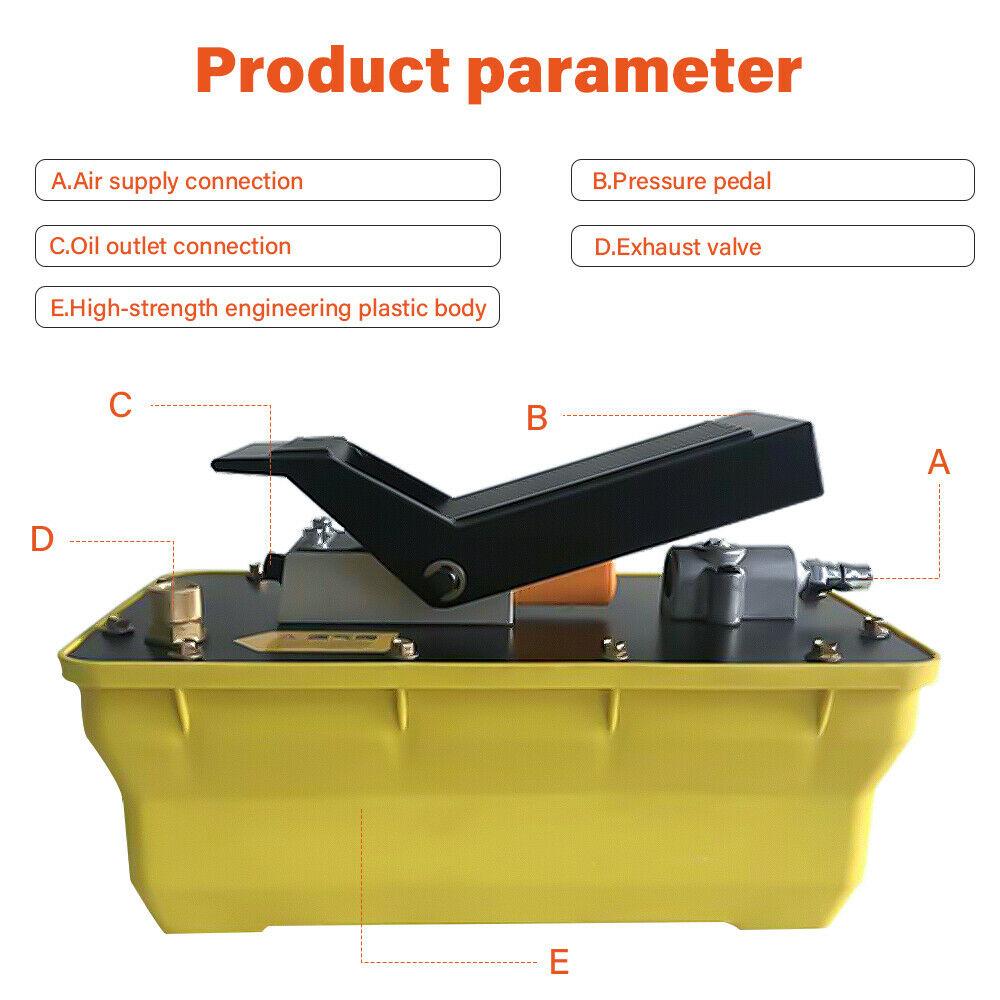 700bar 1.6L Air Hydraulic Pump Foot Operated Pump With 2M High Pressure Tubing