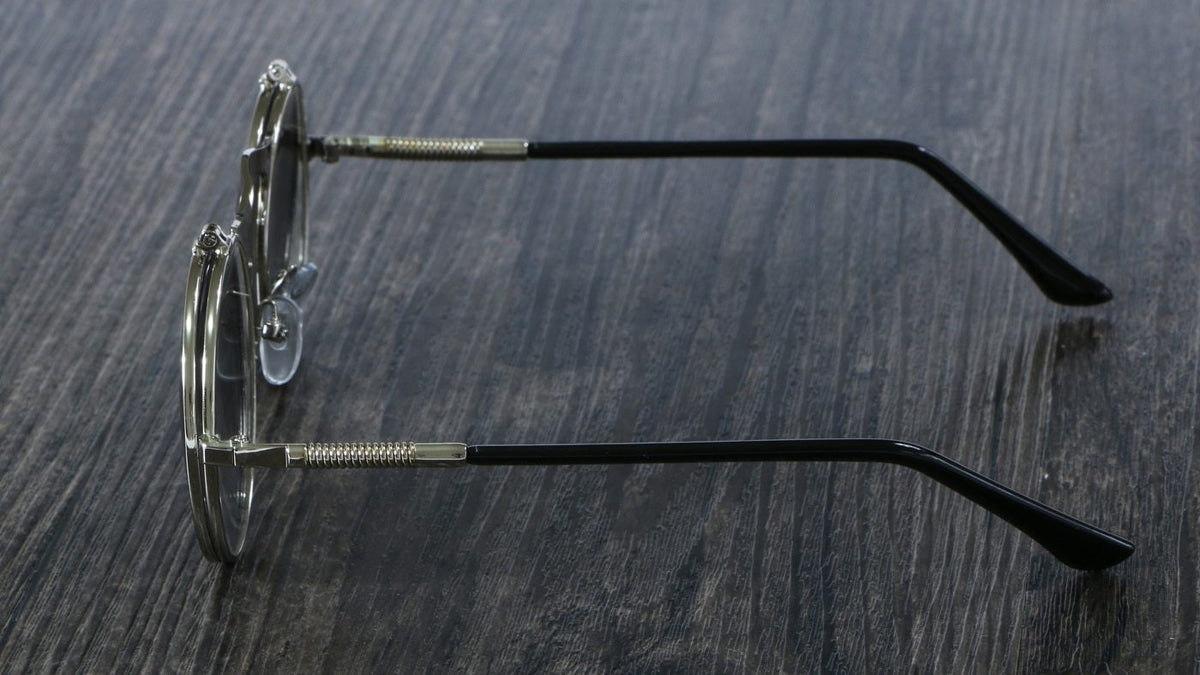 Steampunk Round Metal Double Metal Sunglasses