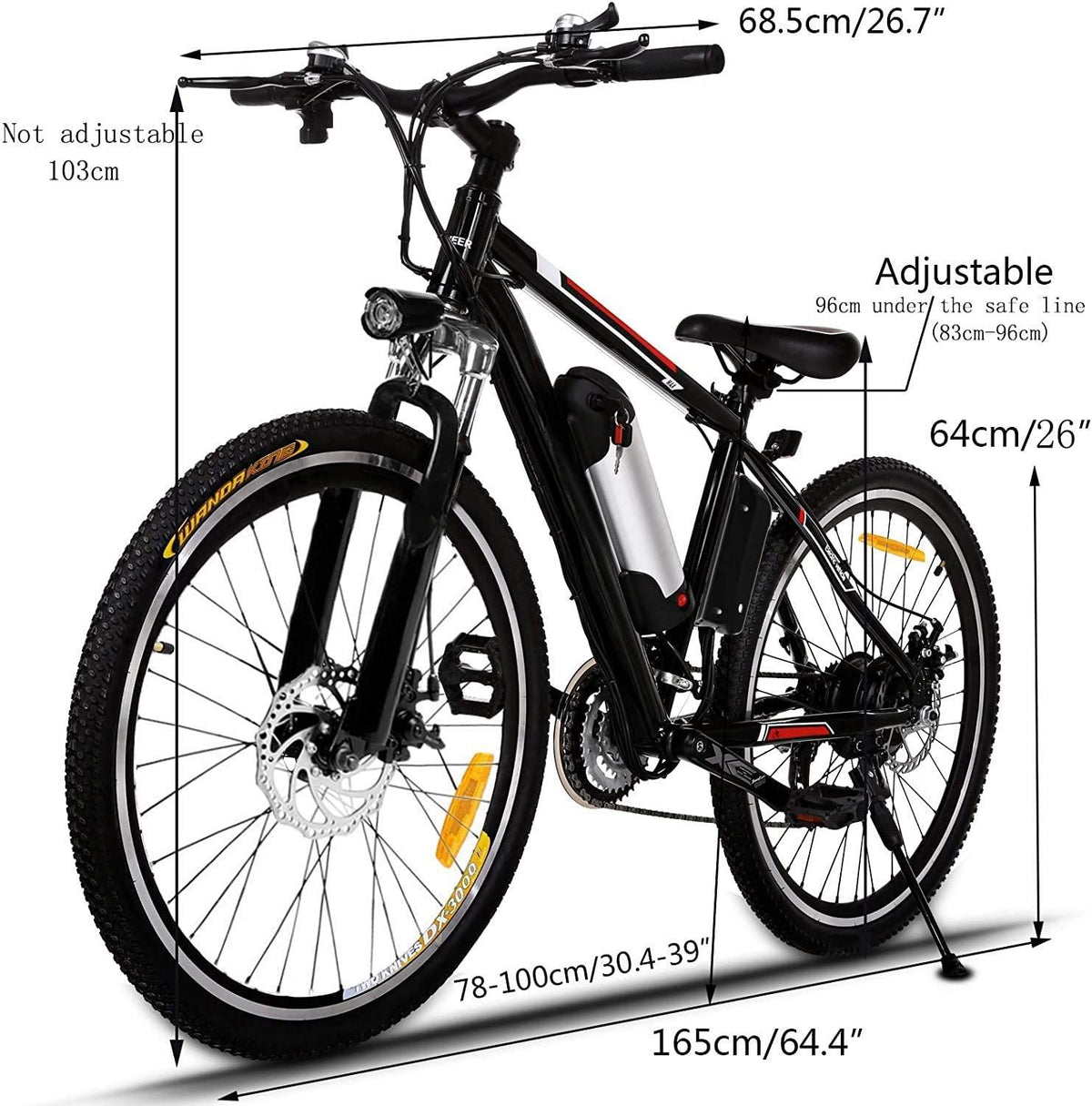Electric Bike 26'' Electric Bicycle 21 Speed 36V Mountain E-Bike 8A Lithium Battery Electric Bicycle for Adult