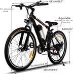 26" Electric Bik Mountain E-Bike 21 Speed 36V 8A Lithium Battery Electric Bicycle for Adult