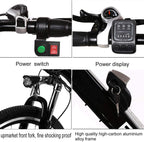 Hicient Electric Bike Electric Bicycle for Adult 26'' Electric Mountain Bike 250W Ebike 21 Speed Gear with Removable Lithium Battery and Battery Charger