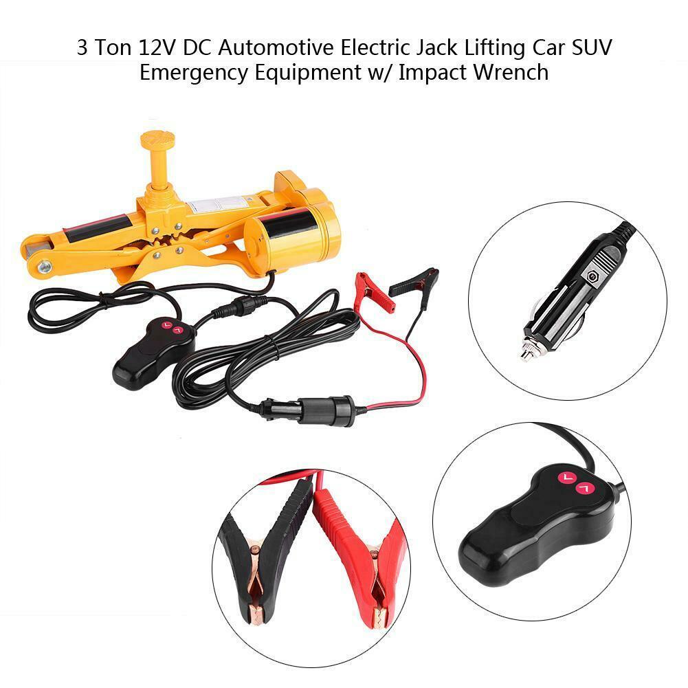 3Ton 12V DC Automotive Electric Jack Lifting Car SUV Emergency Equipment Impact
