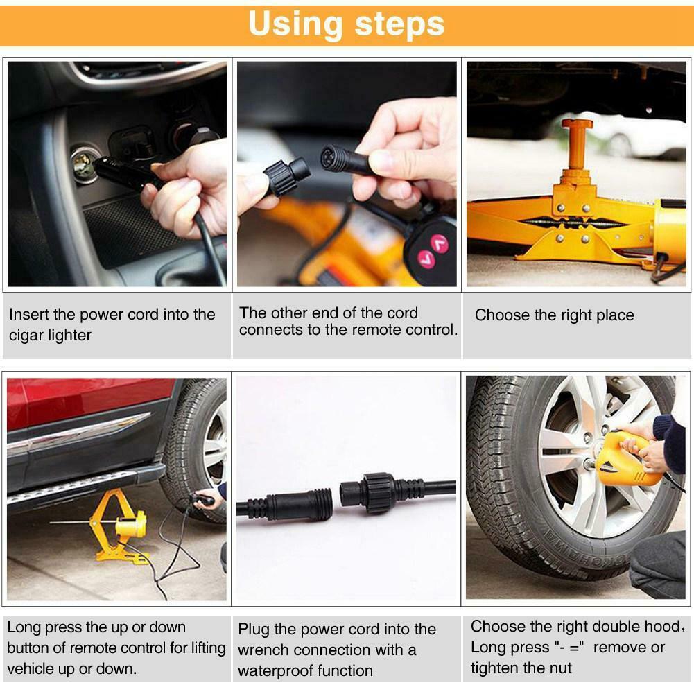 3Ton 12V DC Automotive Electric Jack Lifting Car SUV Emergency Equipment Impact