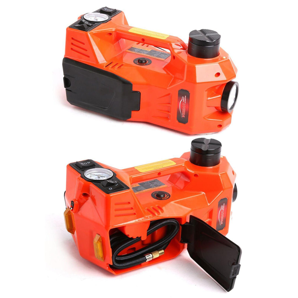 Electric Floor Jack Lift 5 Ton Car Jack w/ Impact Wrench 12V Tire LED Flashlight