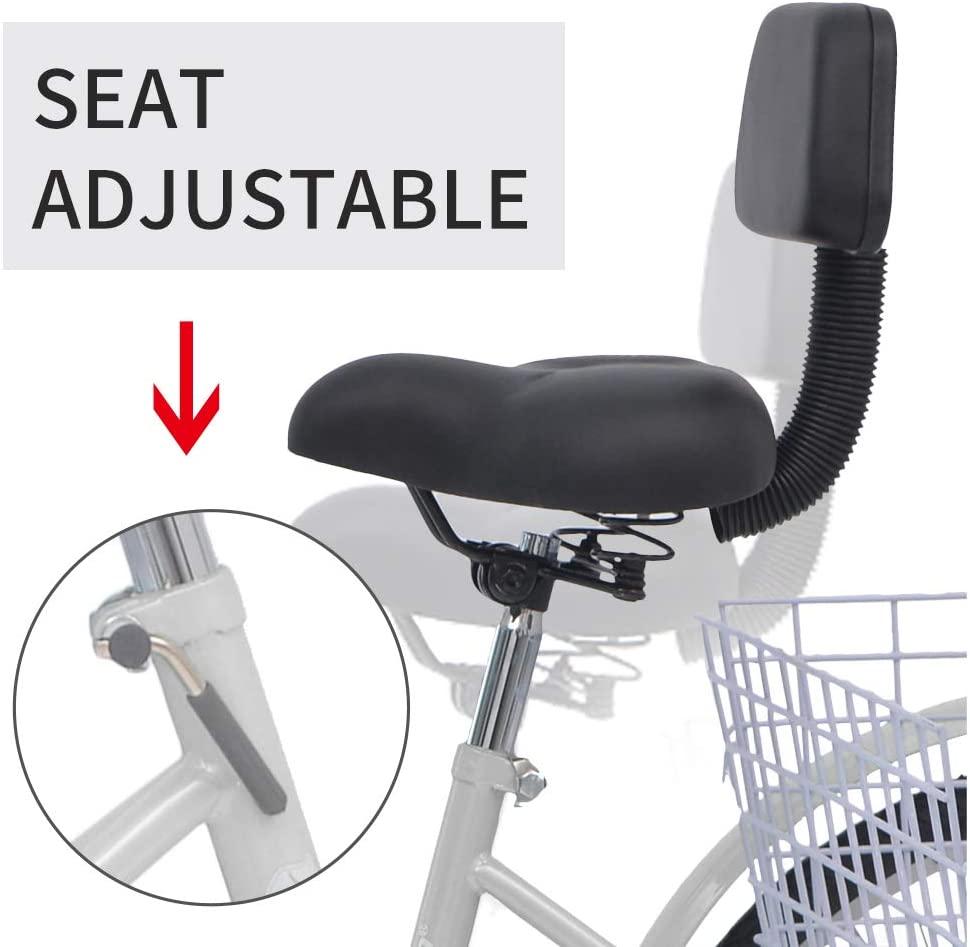 Adult Tricycles 7 Speed 24/26 Inch Three Wheel Bike Cruiser Trike with Low-Step Through Frame/LarBasket/Backrest Saddle for Men, Women, Seniors