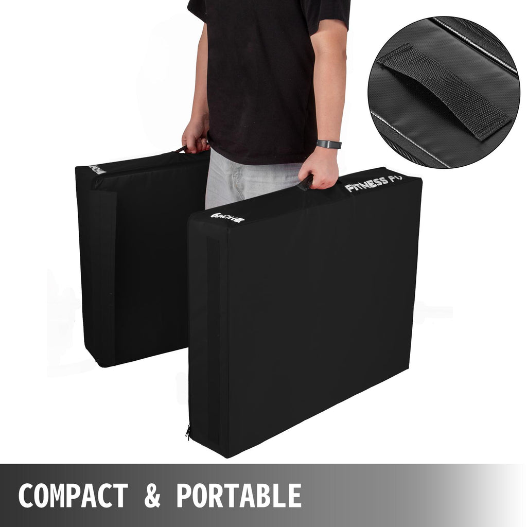 6 inch Barbell Crash Cushion Pads, Weightlifting Protector Falling Pads, d Cushions, Black Cushioned Foam Mat,for Weightlifting Training閿涘玭e Pair