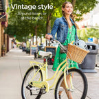Schwinn Perla Womens Beach Cruiser Bike, 18-Inch Step Through Steel Frame, 7-Speed Drivetrain, Rear Rack, 26-Inch Wheels, Multiple Colors