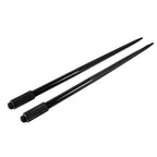 mophorn hay spears, 49inch hay bale spear, 3000lbs bale hay spike, 1.75inch wide spike fork tine, black coated hay spear attachment with sleeve and nut, 1 pair for tractors loaders buckets skid-steers
