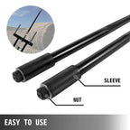 mophorn hay spears, 49inch hay bale spear, 3000lbs bale hay spike, 1.75inch wide spike fork tine, black coated hay spear attachment with sleeve and nut, 1 pair for tractors loaders buckets skid-steers