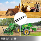mophorn hay spears, 49inch hay bale spear, 3000lbs bale hay spike, 1.75inch wide spike fork tine, black coated hay spear attachment with sleeve and nut, 1 pair for tractors loaders buckets skid-steers