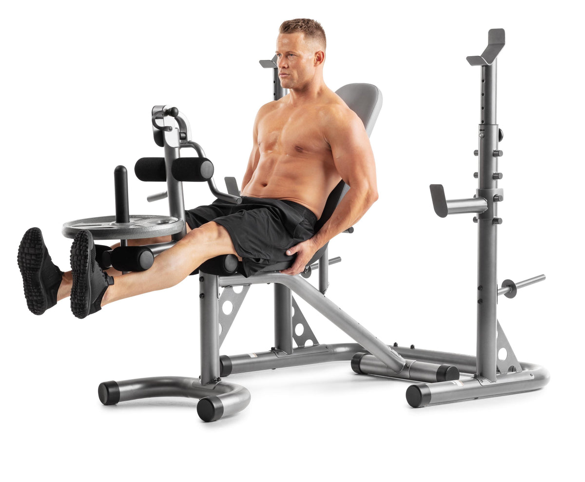 Weider XRS 20 Adjustable Weight Bench with Olympic Squat Rack and Preacher Pad, 610 Lbs. Weight Limit