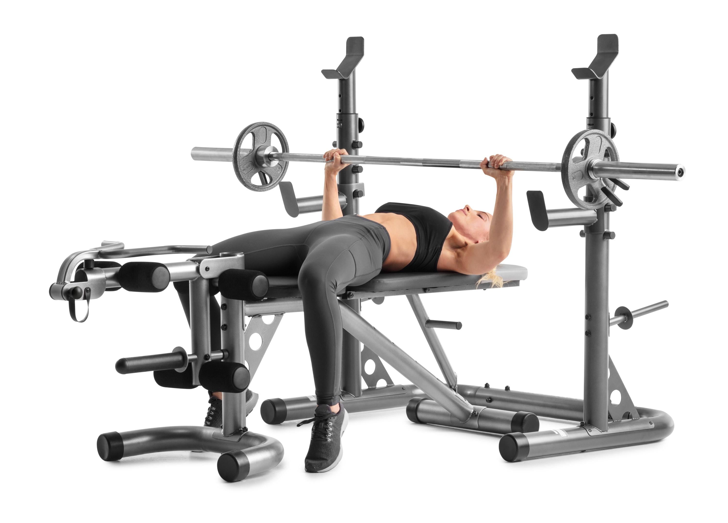 Weider XRS 20 Adjustable Weight Bench with Olympic Squat Rack and Preacher Pad, 610 Lbs. Weight Limit