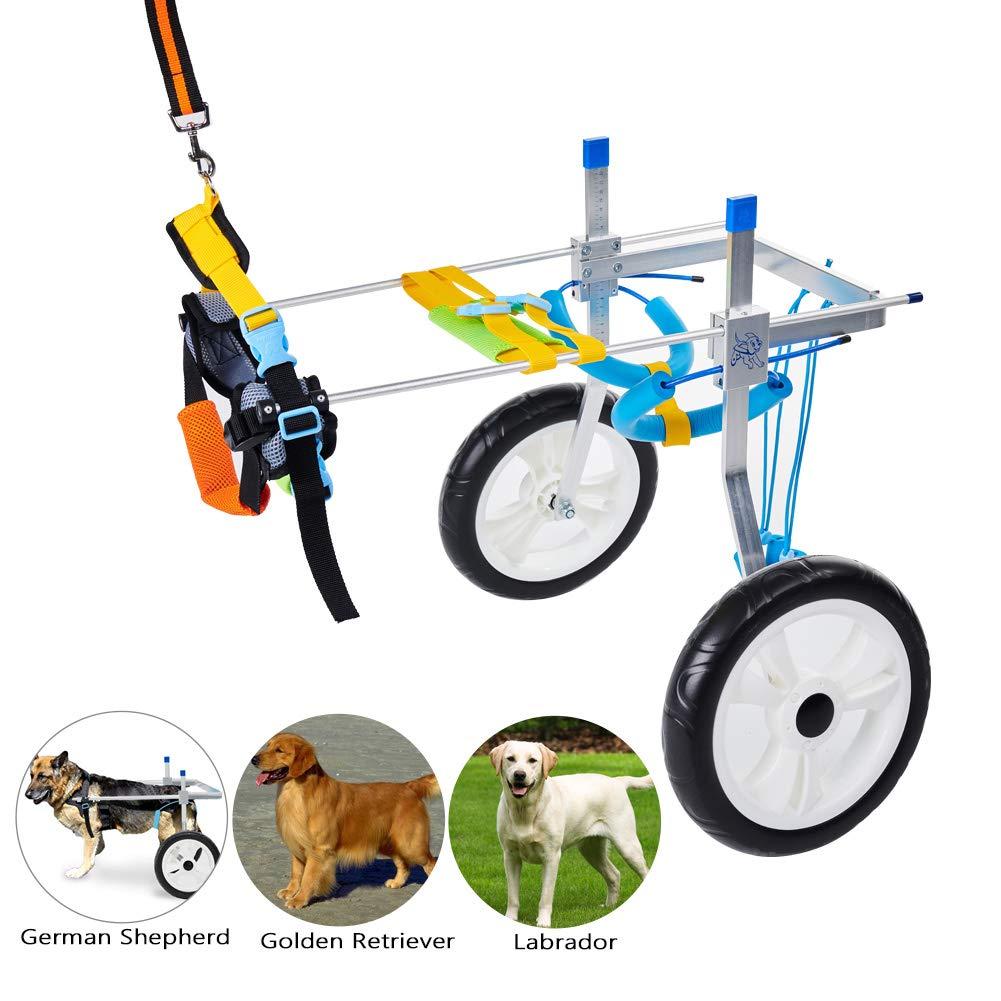 HiHydro 6 Types Cart Pet Wheelchair for Handicapped Hind Legs Small Dog Cat/Doggie/Puppy Walk  Steel -L