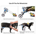 HiHydro 6 Types Cart Pet Wheelchair for Handicapped Hind Legs Small Dog Cat/Doggie/Puppy Walk  Steel -L