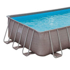 Summer Waves P42412523 Elite 24ft x 12ft x 52in Outdoor Rectangular Frame Above Ground Swimming Pool Set w/ Filter Pump, Cover,