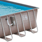 Summer Waves P42412523 Elite 24ft x 12ft x 52in Outdoor Rectangular Frame Above Ground Swimming Pool Set w/ Filter Pump, Cover,