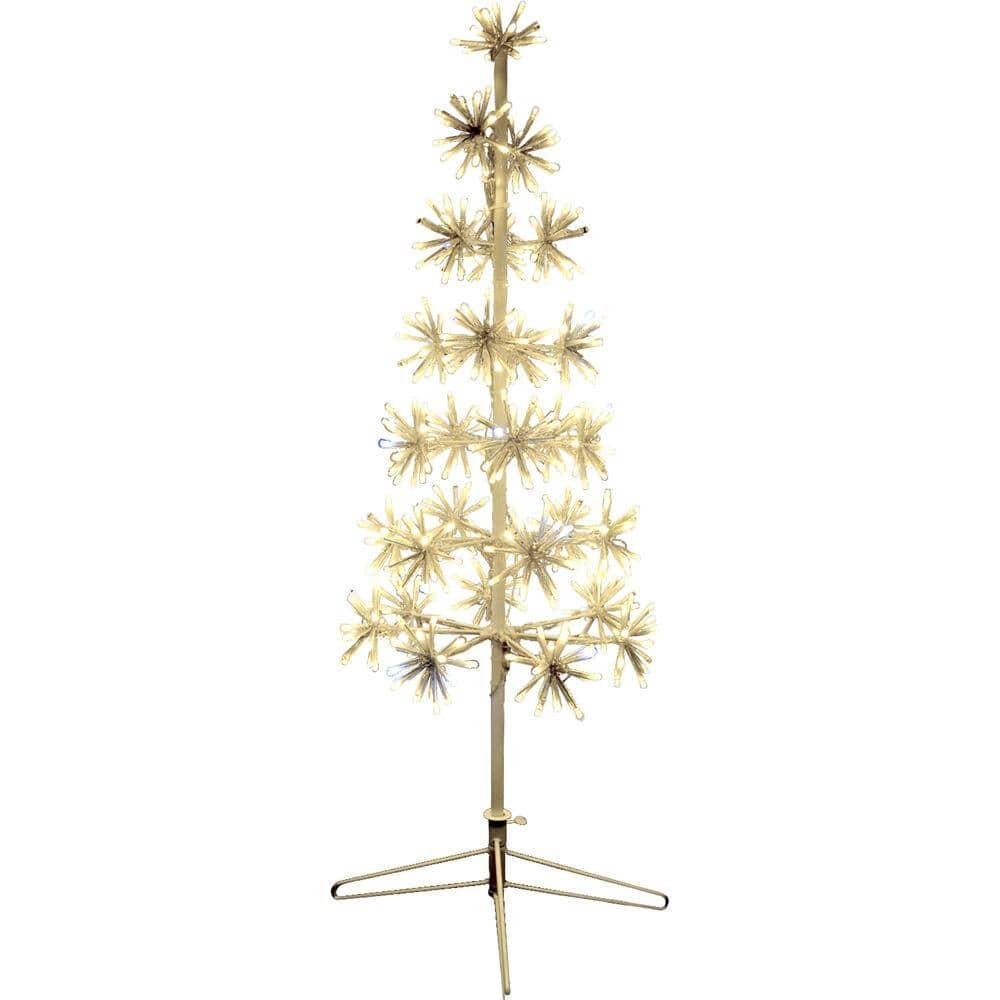 36 in. Christmas Metal Framed Decorative Tree with Metal Base and Twinkle Lights