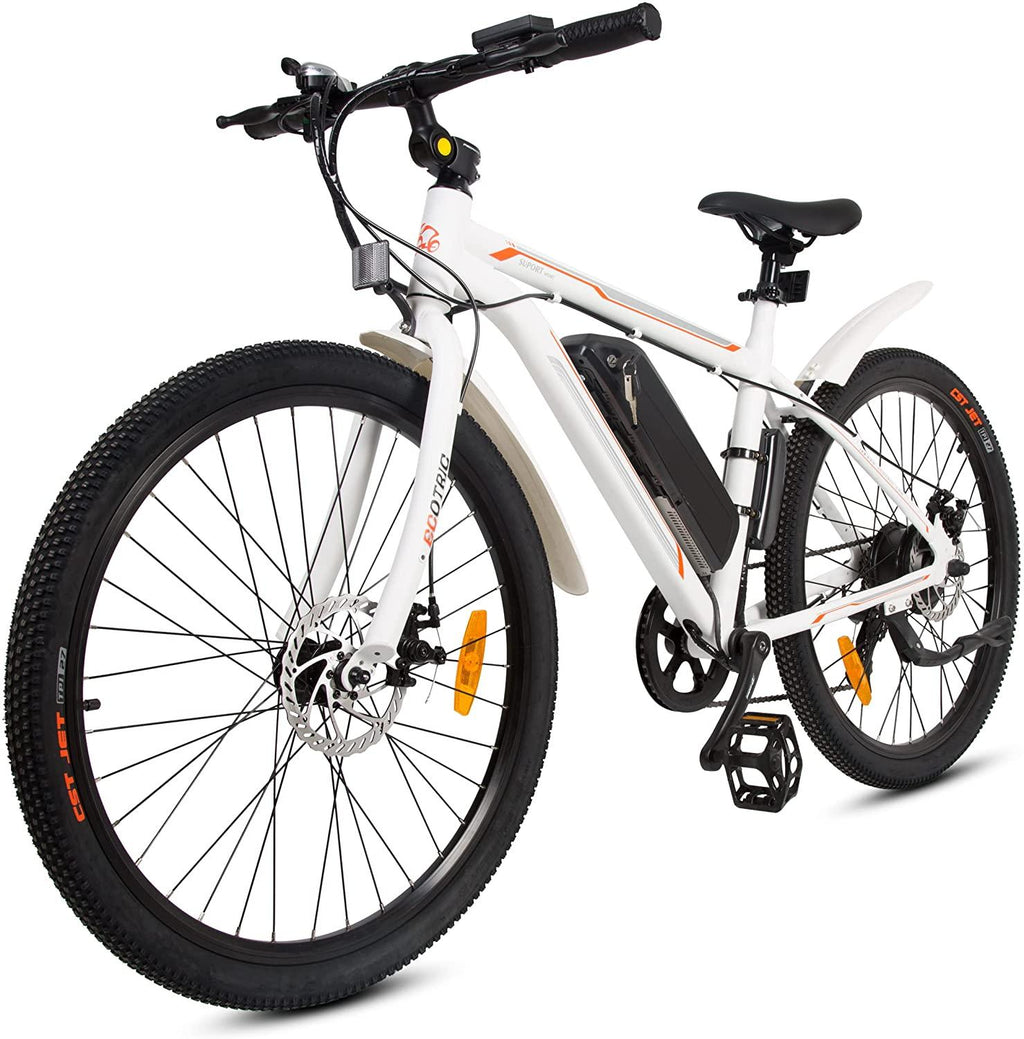Electric Bike for Adults 26" White Ebike with 350W Motor, 20MPH Electric Mountain Bike with LED Display, Removable 36V/12.5Ah Battery,  7 Speed Gears, UL Certified E-Bike
