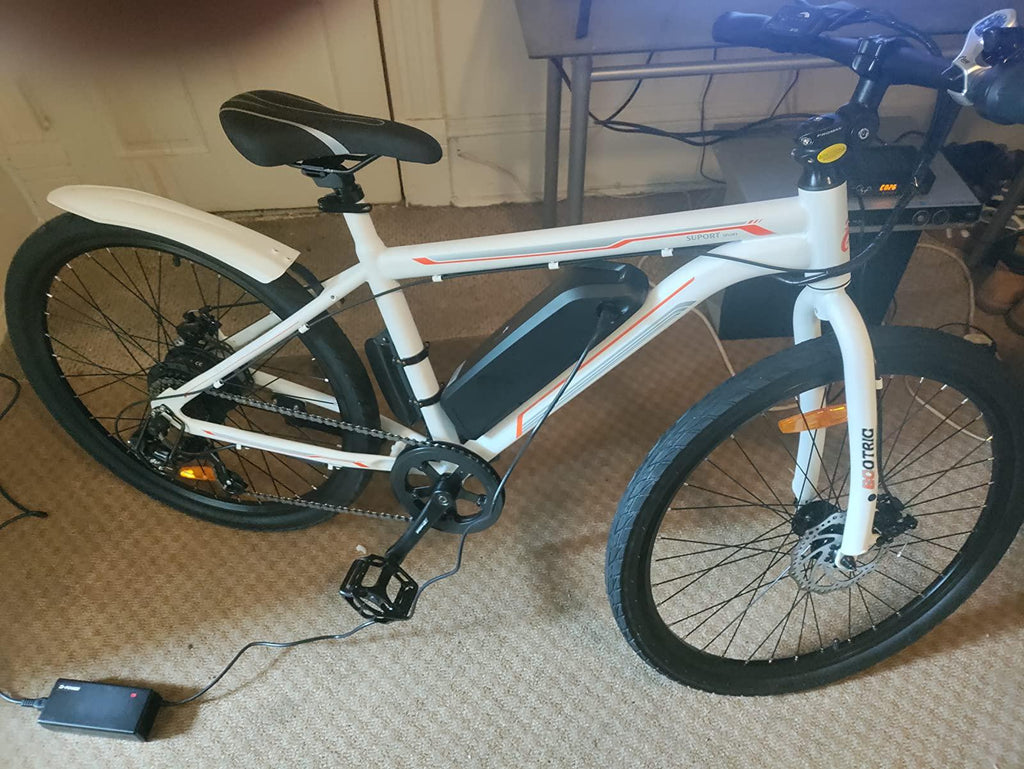 Electric Bike for Adults 26" White Ebike with 350W Motor, 20MPH Electric Mountain Bike with LED Display, Removable 36V/12.5Ah Battery,  7 Speed Gears, UL Certified E-Bike