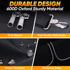 Heavy Duty Tool Bag with Multi-Pockets, Portable Tool Box Organizer StoraBag, with Adjustable Shoulder Strap and Ergonomic Handle (Black, 12" Standard Base)