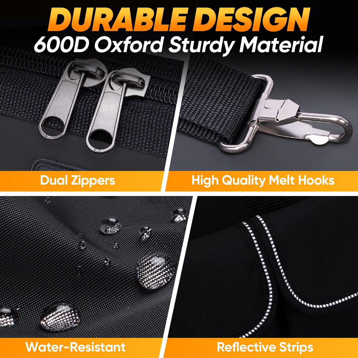 Heavy Duty Tool Bag with Multi-Pockets, Portable Tool Box Organizer StoraBag, with Adjustable Shoulder Strap and Ergonomic Handle (Black, 12" Standard Base)