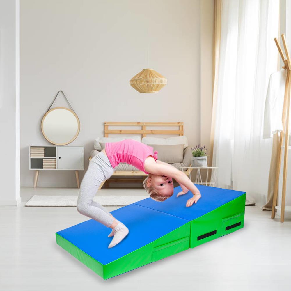 Winado Folding Gymnastics Cheese WedIncline Mat, 48" x 24" x 14"Tumbling Skill Shape Mat