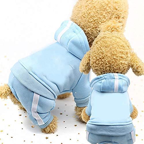 AFANG 2 PCS Pet Dog Clothes for Dogs Overalls Pet Jumpsuit Puppy Cat Clothing for Dog Coat Thick Pets Dogs Clothing, Size:S (Blue) Small Pet Clothes