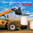 yitamotor 43" clamp on pallet forks 30" 1500lbs light duty forks for tractor loader bucket