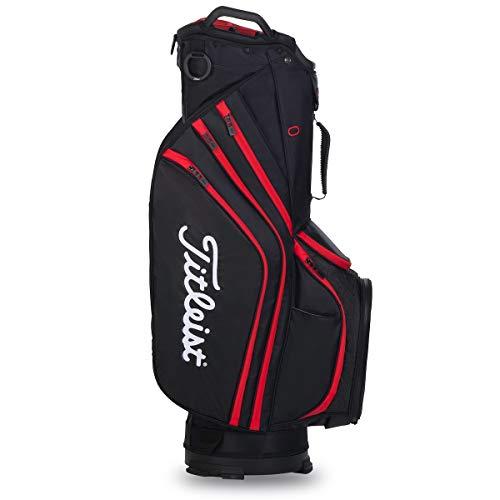 Titleist Cart 14 Lightweight Golf Bag, Black/Black/Red