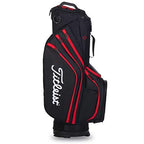 Titleist Cart 14 Lightweight Golf Bag, Black/Black/Red
