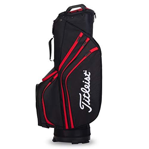 Titleist Cart 14 Lightweight Golf Bag, Black/Black/Red