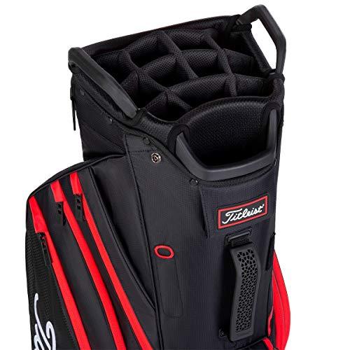 Titleist Cart 14 Lightweight Golf Bag, Black/Black/Red